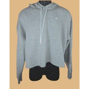 Under Armour Womens XL Gray Loose Fit Hoodie Sweatshirt With Logo Arm Detail